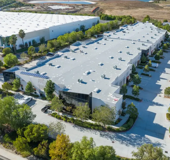 Commercial aerial photo, completed roof commercial roof maintenance